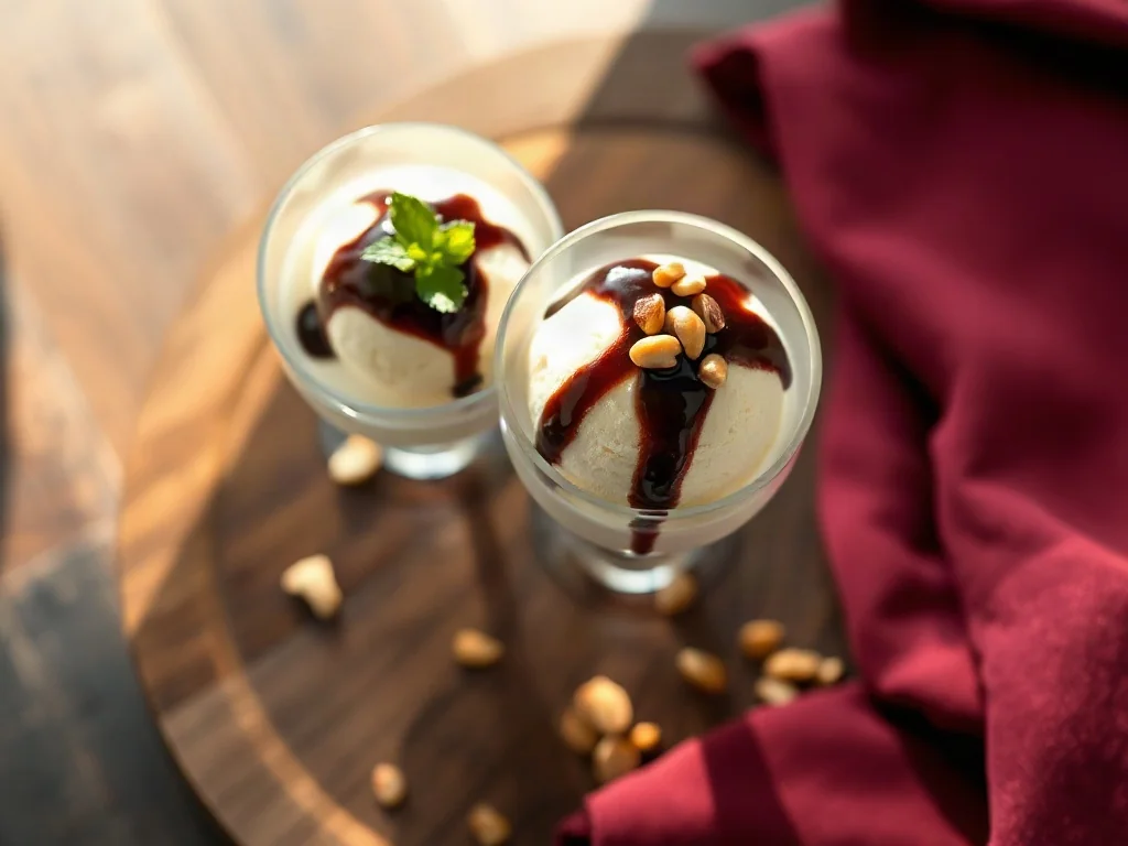 Ice Cream with Chocolate Sauce
